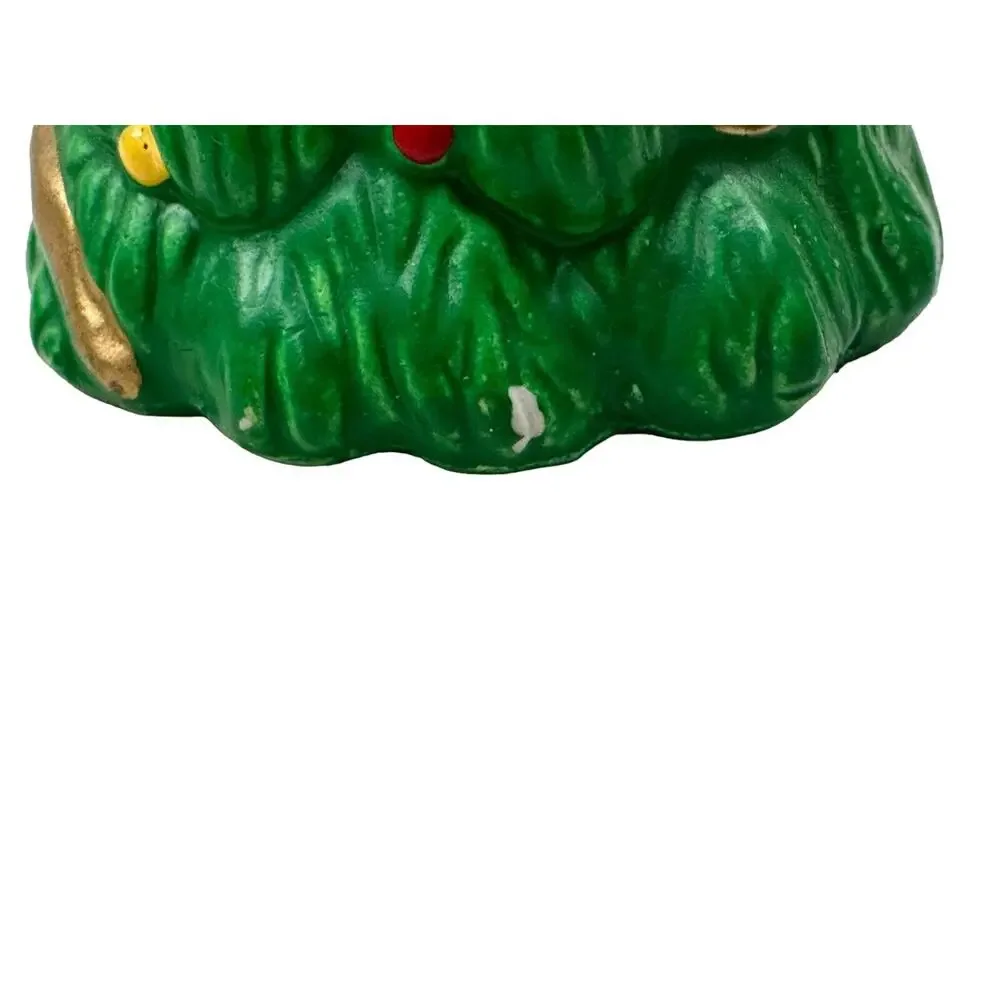 Christmas Tree Salt & Pepper Shaker Set Green With Gold Holiday Star 3.5 Inch